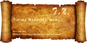 Turay Nikodémia névjegykártya